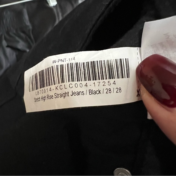 Quince Bella Black High Rise Straight Leg Organic Cotton Blend Ankle Denim Jeans - Picture 12 of 12